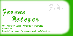 ferenc melczer business card
